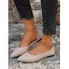 image:imageFloerns Womens Elegant Flats Pointed Toe Slip On Work Dressy Ballet FlatsBeige Solid