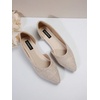 image:imageFloerns Womens Elegant Flats Pointed Toe Slip On Work Dressy Ballet FlatsBeige Solid
