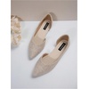 image:imageFloerns Womens Elegant Flats Pointed Toe Slip On Work Dressy Ballet FlatsBeige Solid