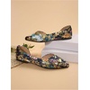 image:imageFloerns Womens Elegant Flats Pointed Toe Slip On Work Dressy Ballet FlatsBlack Floral