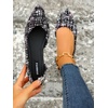 image:imageFloerns Womens Elegant Flats Pointed Toe Slip On Work Dressy Ballet FlatsBlack Multi