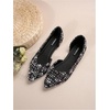 image:imageFloerns Womens Elegant Flats Pointed Toe Slip On Work Dressy Ballet FlatsBlack Multi