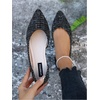 image:imageFloerns Womens Elegant Flats Pointed Toe Slip On Work Dressy Ballet FlatsBlack and White