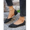 image:imageFloerns Womens Elegant Flats Pointed Toe Slip On Work Dressy Ballet FlatsBlack and White
