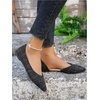 image:imageFloerns Womens Elegant Flats Pointed Toe Slip On Work Dressy Ballet FlatsBlack and White