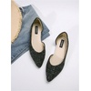 image:imageFloerns Womens Elegant Flats Pointed Toe Slip On Work Dressy Ballet FlatsBlack and White