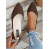 image:imageFloerns Womens Elegant Flats Pointed Toe Slip On Work Dressy Ballet FlatsBrown