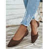 image:imageFloerns Womens Elegant Flats Pointed Toe Slip On Work Dressy Ballet FlatsBrown