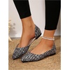 image:imageFloerns Womens Elegant Flats Pointed Toe Slip On Work Dressy Ballet FlatsGrey Multi
