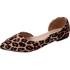 image:imageFloerns Womens Elegant Flats Pointed Toe Slip On Work Dressy Ballet FlatsLeopard Brown