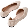 image:imageFloerns Womens Elegant Flats Pointed Toe Slip On Work Dressy Ballet FlatsWhite Ivory