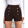 image:imageFloerns Womens Elegant High Waist Double Button Office Straight Leg ShortsBrown
