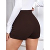image:imageFloerns Womens Elegant High Waist Double Button Office Straight Leg ShortsBrown