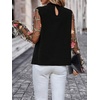 image:imageFloerns Womens Floral Embroidery Mesh Mock Neck Flare Long Sleeve Blouse TopBlack