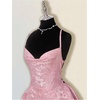 image:imageFloerns Womens Floral Jacquard Draped Mini Dress Sleeveless Lace Up Backless Tiered A Line DressesPink