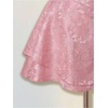 image:imageFloerns Womens Floral Jacquard Draped Mini Dress Sleeveless Lace Up Backless Tiered A Line DressesPink