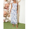 image:imageFloerns Womens Floral Maternity Dress Bodycon Fishtail Long PregnancyBlue and White