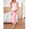 image:imageFloerns Womens Floral Maternity Dress Bodycon Fishtail Long PregnancyPink