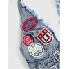 image:imageFloerns Womens Grunge Sleeveless Halter Backless Fringe Vest Denim TopsBlue Letter