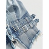 image:imageFloerns Womens Grunge Sleeveless Halter Backless Fringe Vest Denim TopsLight Wash