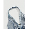 image:imageFloerns Womens Grunge Sleeveless Halter Backless Fringe Vest Denim TopsLight Wash