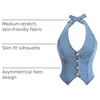 image:imageFloerns Womens Halter Denim Tank Top Button Down Backless Jean Crop TopsLight Wash