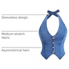 image:imageFloerns Womens Halter Denim Tank Top Button Down Backless Jean Crop TopsMedium Wash
