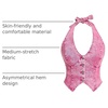 image:imageFloerns Womens Halter Denim Tank Top Button Down Backless Jean Crop TopsPink