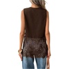 image:imageFloerns Womens Lace Tank Tops Patchwork Crewneck Sleeveless Tee TopsBrown