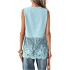 image:imageFloerns Womens Lace Tank Tops Patchwork Crewneck Sleeveless Tee TopsLight Blue