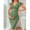 image:imageFloerns Womens Maternity Baby Shower Dress Photoshoot Pregnancy DressesGreen