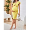 image:imageFloerns Womens Maternity Baby Shower Dress Photoshoot Pregnancy DressesYellow