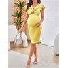 image:imageFloerns Womens Maternity Baby Shower Dress Photoshoot Pregnancy DressesYellow