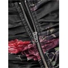 image:imageFloerns Womens Off Shoulder Short Sleeve Ruched Corset Crop Going Out TopBlack Red Floral