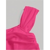 image:imageFloerns Womens Off Shoulder Short Sleeve Ruched Corset Crop Going Out TopHot Pink