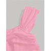 image:imageFloerns Womens Off Shoulder Short Sleeve Ruched Corset Crop Going Out TopPink Solid
