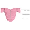 image:imageFloerns Womens Off Shoulder Short Sleeve Ruched Corset Crop Going Out TopPink Solid