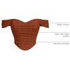 image:imageFloerns Womens Off Shoulder Short Sleeve Ruched Corset Crop Going Out TopRust Brown