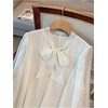 image:imageFloerns Womens Plus Size Pearl Beaded Tunic Dress Long Sleeve Tie Neck Casual Shirt DressesApricot