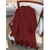 image:imageFloerns Womens Plus Size Pearl Beaded Tunic Dress Long Sleeve Tie Neck Casual Shirt DressesBurgundy