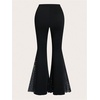 image:imageFloerns Womens Plus Size Rhinestone Flare Leggings High Waist Bell BottomsBlack