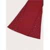 image:imageFloerns Womens Plus Size Rhinestone Flare Leggings High Waist Bell BottomsRed
