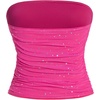 image:imageFloerns Womens Rhinestone Sleeveless Bandeau Party Corset Sequin Tube TopHot Pink