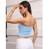 image:imageFloerns Womens Rhinestone Sleeveless Bandeau Party Corset Sequin Tube TopLight Blue