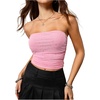 image:imageFloerns Womens Rhinestone Sleeveless Bandeau Party Corset Sequin Tube TopPink