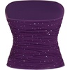 image:imageFloerns Womens Rhinestone Sleeveless Bandeau Party Corset Sequin Tube TopPurple