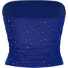 image:imageFloerns Womens Rhinestone Sleeveless Bandeau Party Corset Sequin Tube TopRoyal Blue