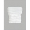 image:imageFloerns Womens Rhinestone Sleeveless Bandeau Party Corset Sequin Tube TopWhite