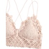 image:imageFloerns Womens Sexy Lace V Neck Criss Cross Back Bralette Crop TopBeige and White