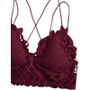 image:imageFloerns Womens Sexy Lace V Neck Criss Cross Back Bralette Crop TopBlack and Red